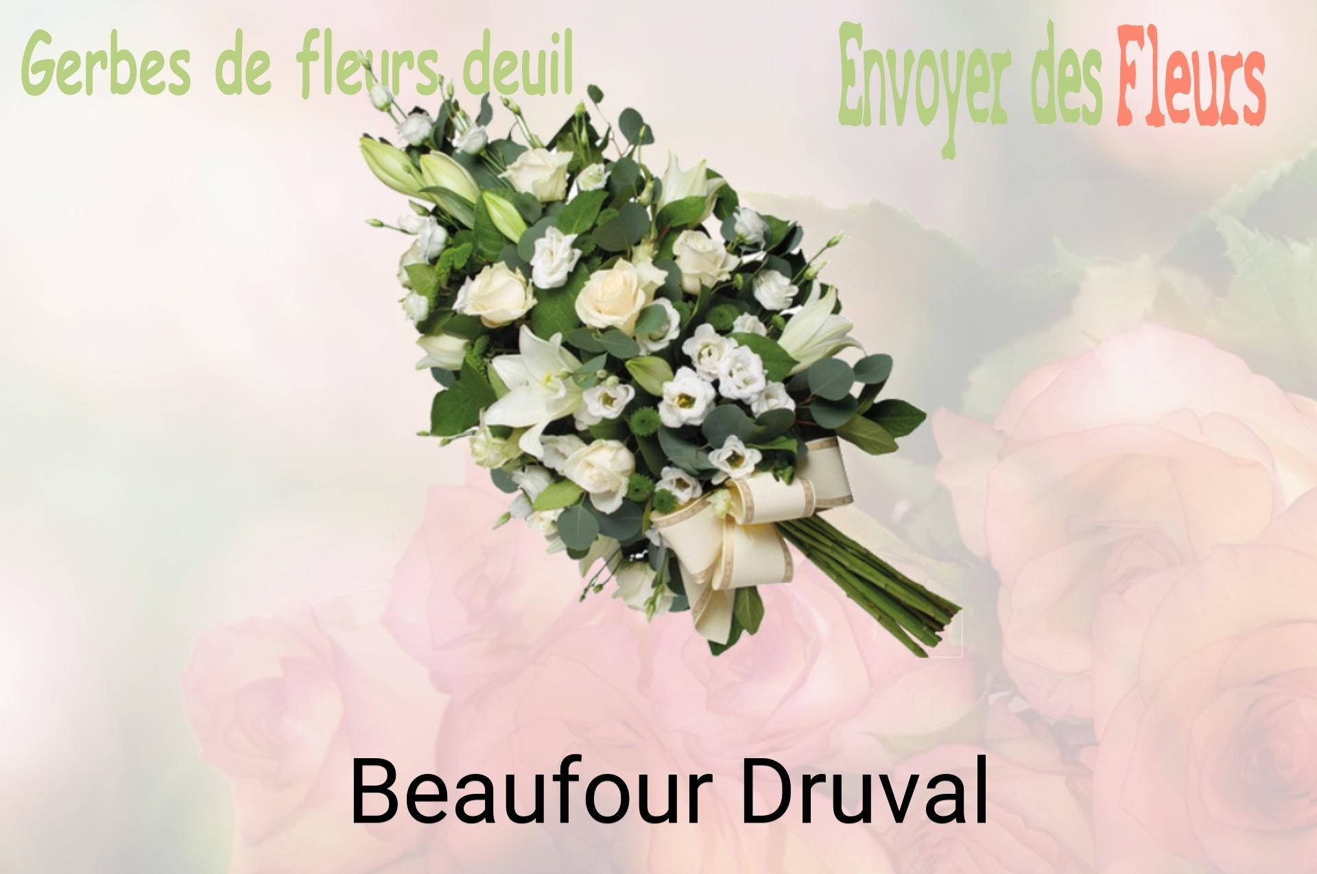 Gerbe de fleurs de deuil livrée à Beaufour-Druval